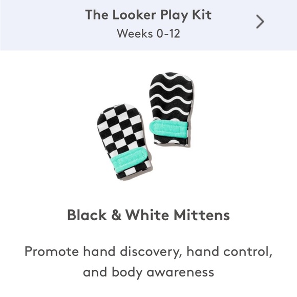 Lovevery Toys Lovevery Baby Mittens Black And White Checkered 